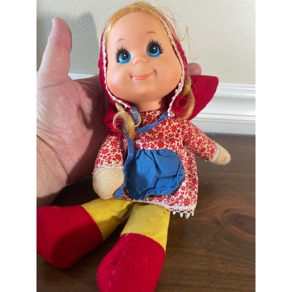 Vintage Mattel Little Red Riding Hood Doll Vinyl Face Soft Body 9 inch 1970s